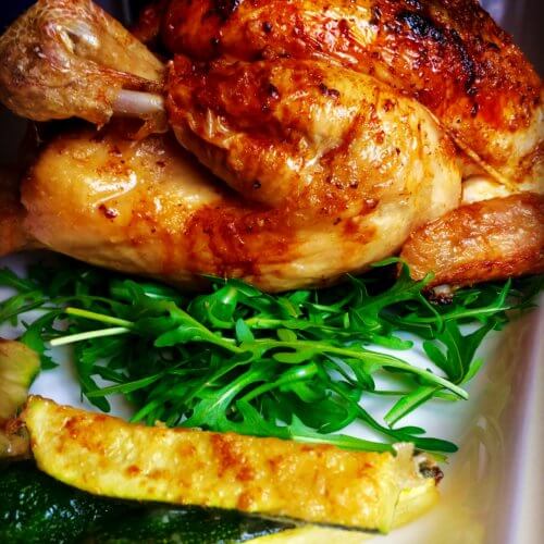 Roast lemon spring chicken