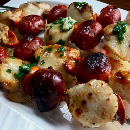 Scallop skewers