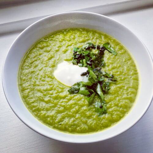 Leek, carrot and kale soup