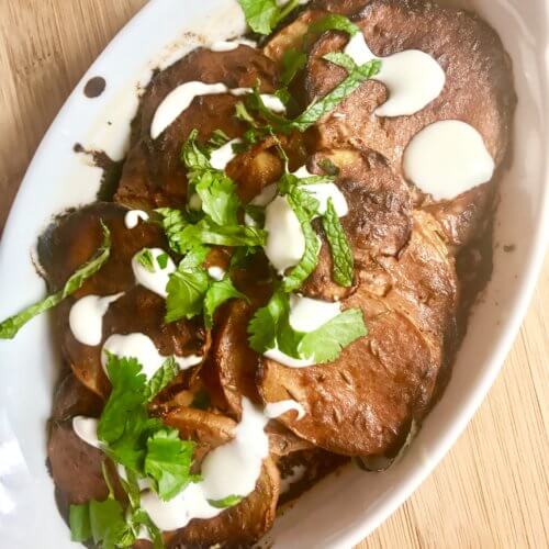 Yoghurt baked potatoes