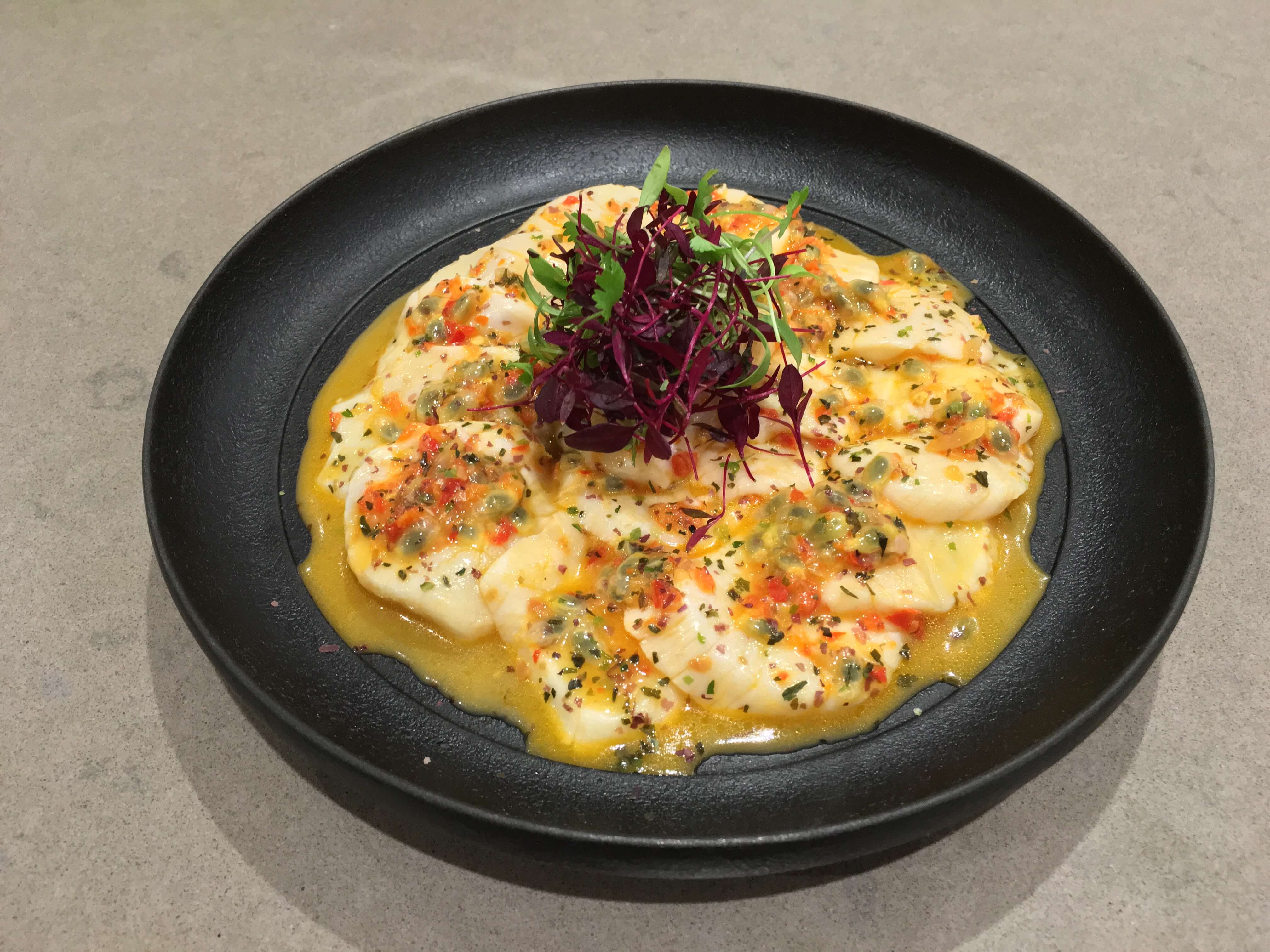 Scallop and passionfruit ceviche