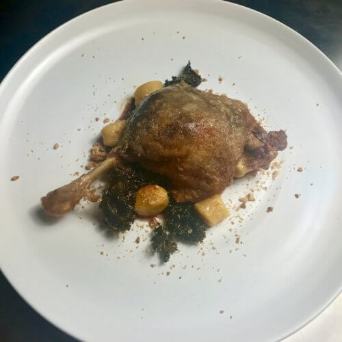 Confit dug leg