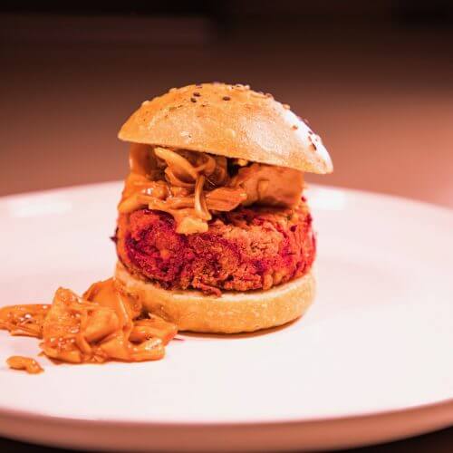 Beetroot and quinoa burger