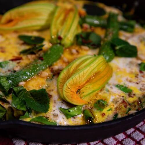Courgette flower omelette