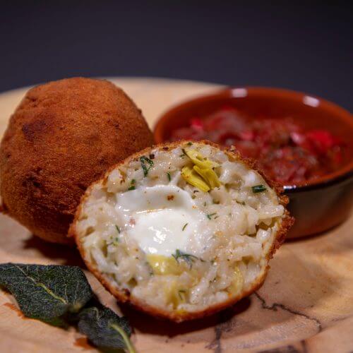 Sumac and artichoke arancini