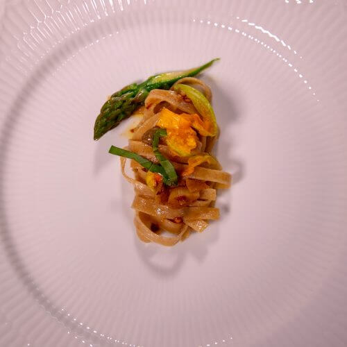 Courgette flower tagliatelle