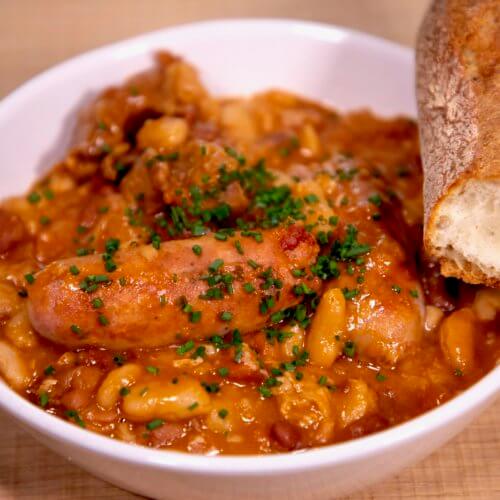 Leftover chicken cassoulet