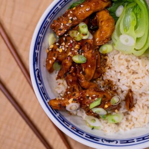 Chicken with a Teriyaki style sauce