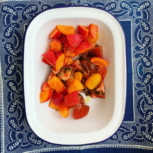 Roast peach and tomato salsa