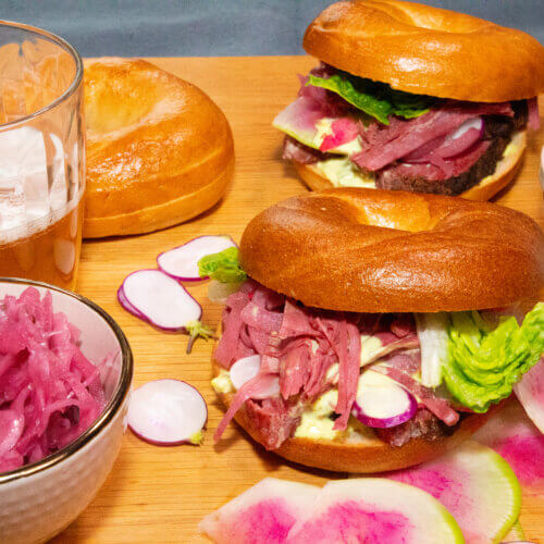 Bagel with Beer Ham Hock